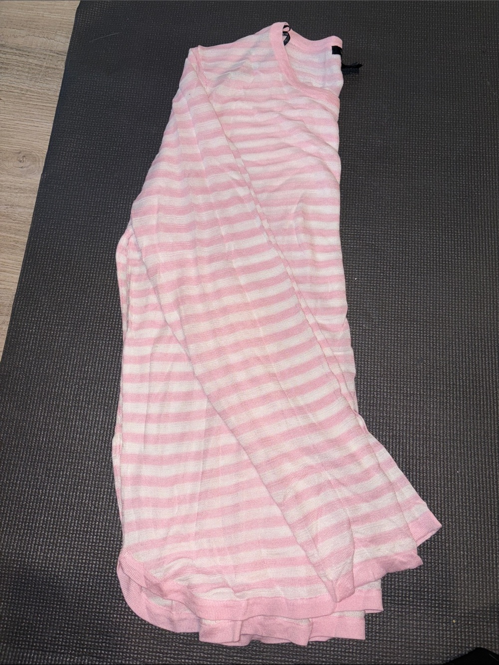 Soft Pink and White Striped Women's long sleeve